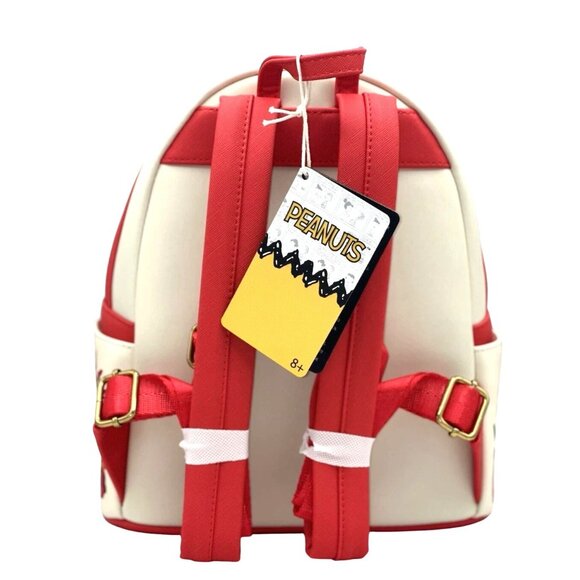 NWT Loungefly Peanuts Snoopy Crochet Flowers Embroidered Colorful Artsy Backpack - Picture 3 of 7